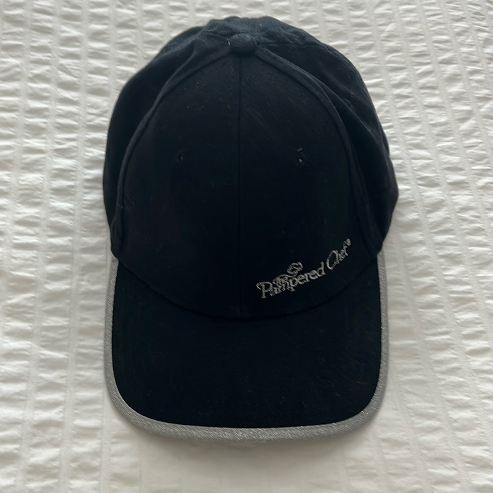 Pampered Chef Black/Silver Adjustable Cap